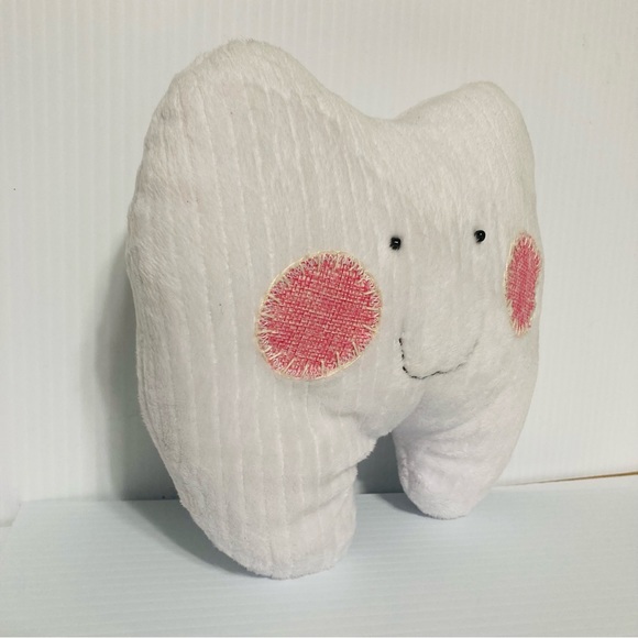 Tooth Fairy Pillow Rosy Cheeks Polka Dot & Heart Pocket 8.5" T x 8" W - Picture 3 of 10